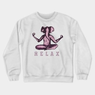 Relax Yoga Elephant Crewneck Sweatshirt